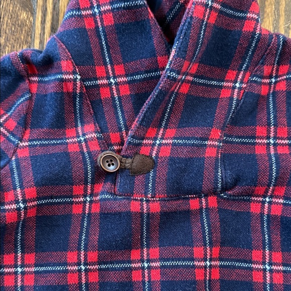 Janie and Jack Red and Blue Plaid Baby Jumpsuit - Picture 2 of 4